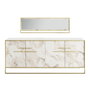 Hanah Home Polka Aynali - Blanco y Dorado